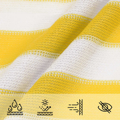 vidaXL Sunshade Sail 5 x 6 m HDPE Rectangular Yellow and White 4