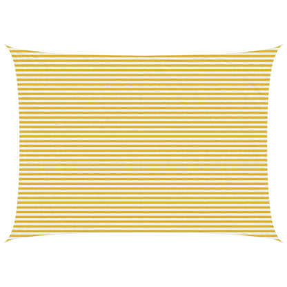 vidaXL Sunshade Sail 5 x 6 m HDPE Rectangular Yellow and White 1