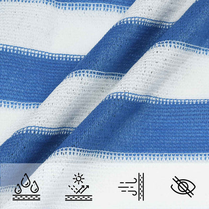 vidaXL Sunshade Sail Blue and White 6 x 6 m HDPE 4