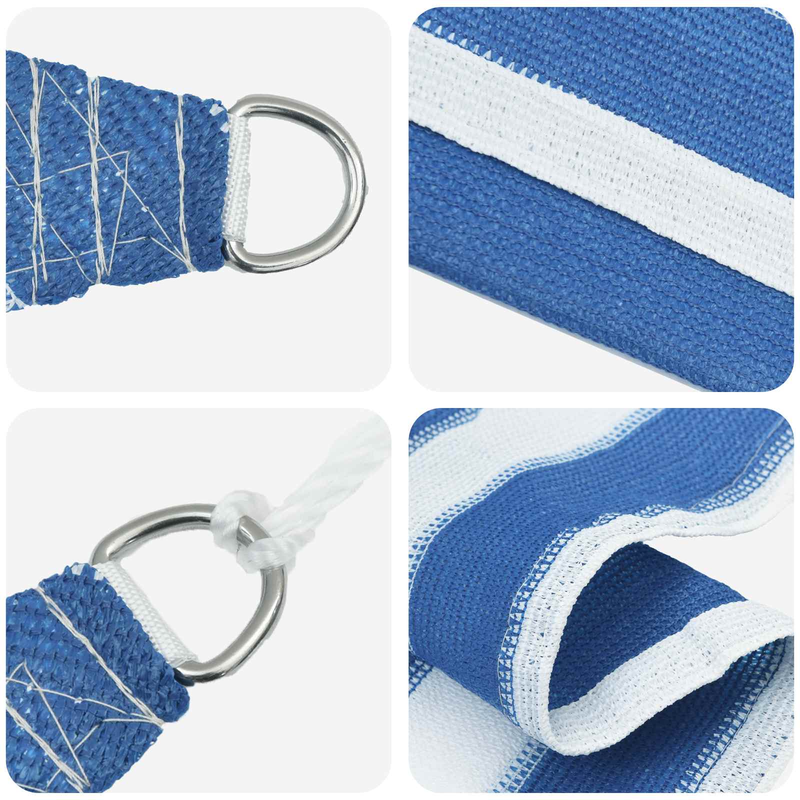 vidaXL Sunshade Sail 5 x 7 m HDPE Rectangular Blue and White 2