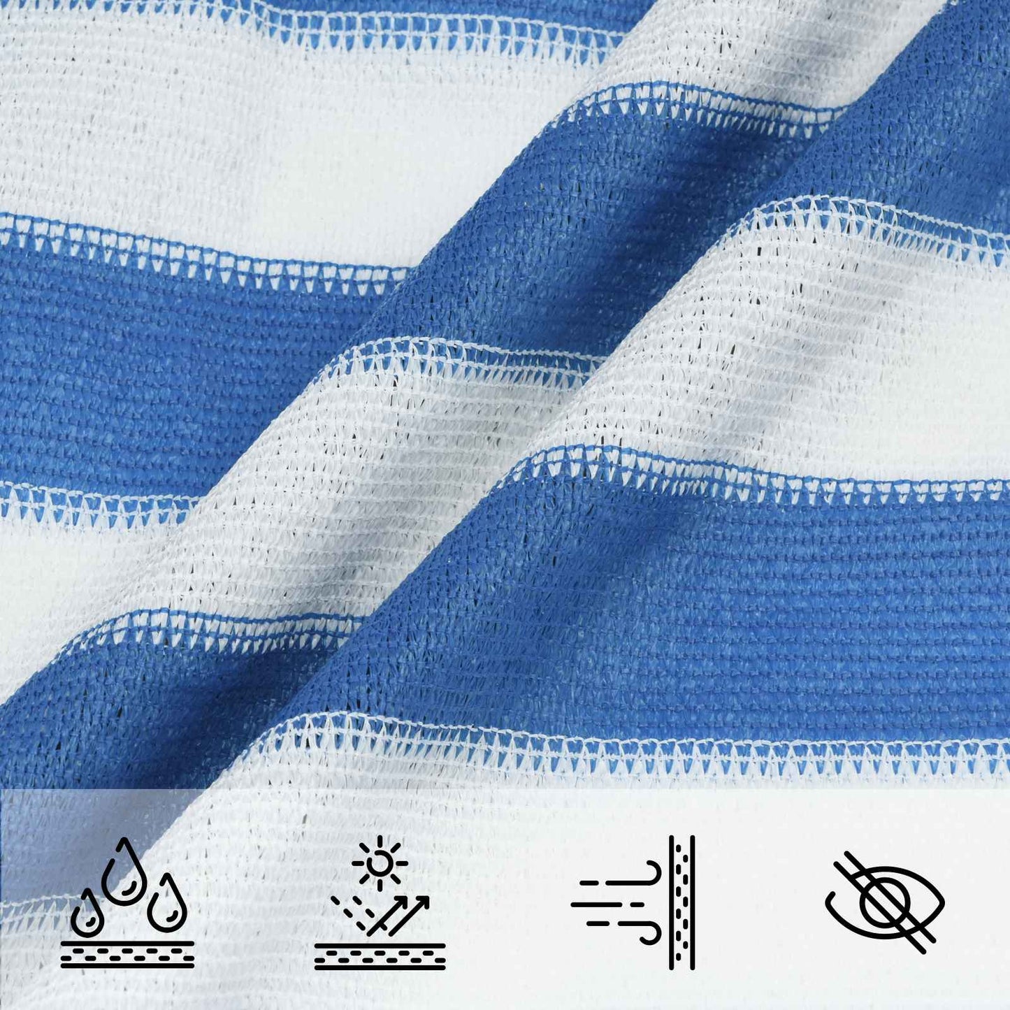 vidaXL Sunshade Sail 5 x 7 m HDPE Rectangular Blue and White 4