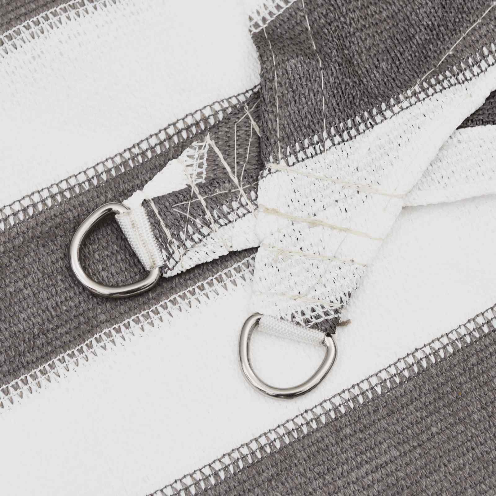vidaXL Sunshade Sail 4 x 7 m HDPE Rectangular Light Grey and White 3