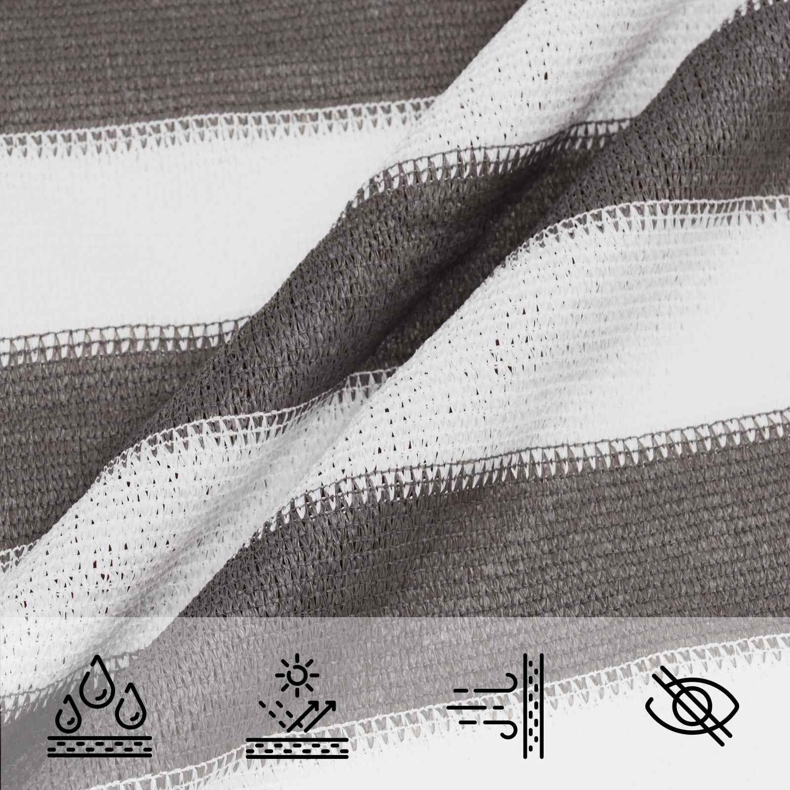 vidaXL Sunshade Sail 4 x 7 m HDPE Rectangular Light Grey and White 4