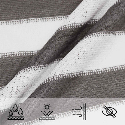 vidaXL Sunshade Sail 4 x 7 m HDPE Rectangular Light Grey and White 4