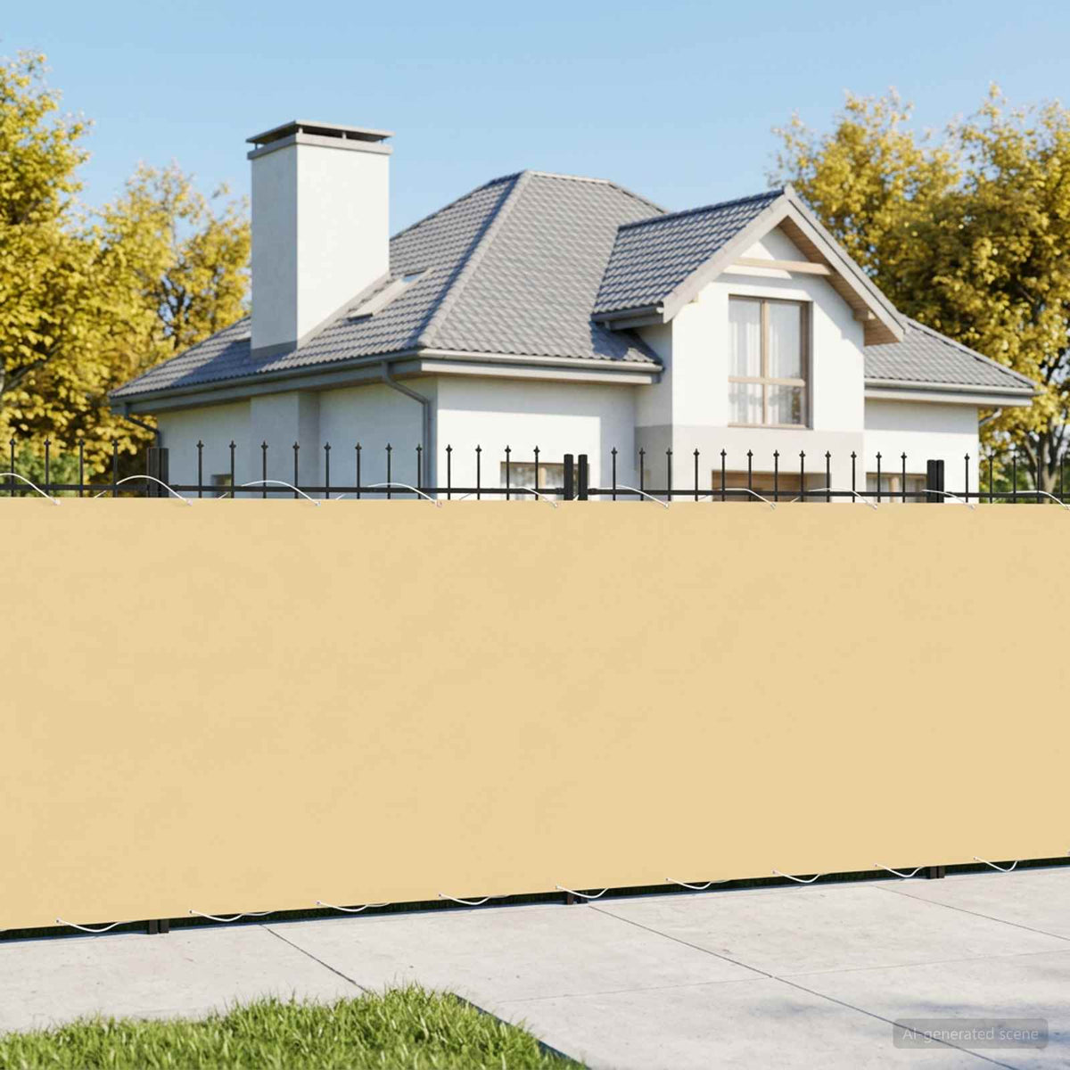 vidaXL Balcony Privacy Screen 180 x 800 cm Fabric with PU Coated Sand 1