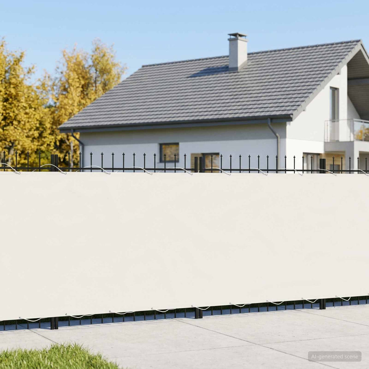 vidaXL Balcony Privacy Screen 180 x 800 cm Fabric with PU Coated White 1
