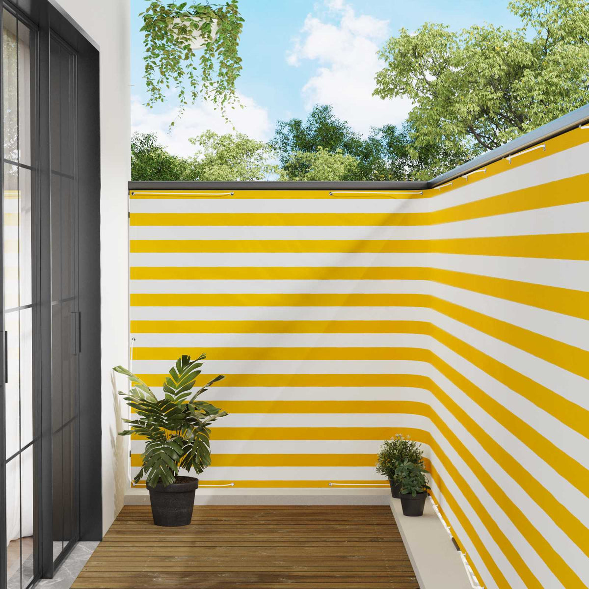 vidaXL Balcony Privacy Screen 150 x 800 cm Fabric with PU Coated 1