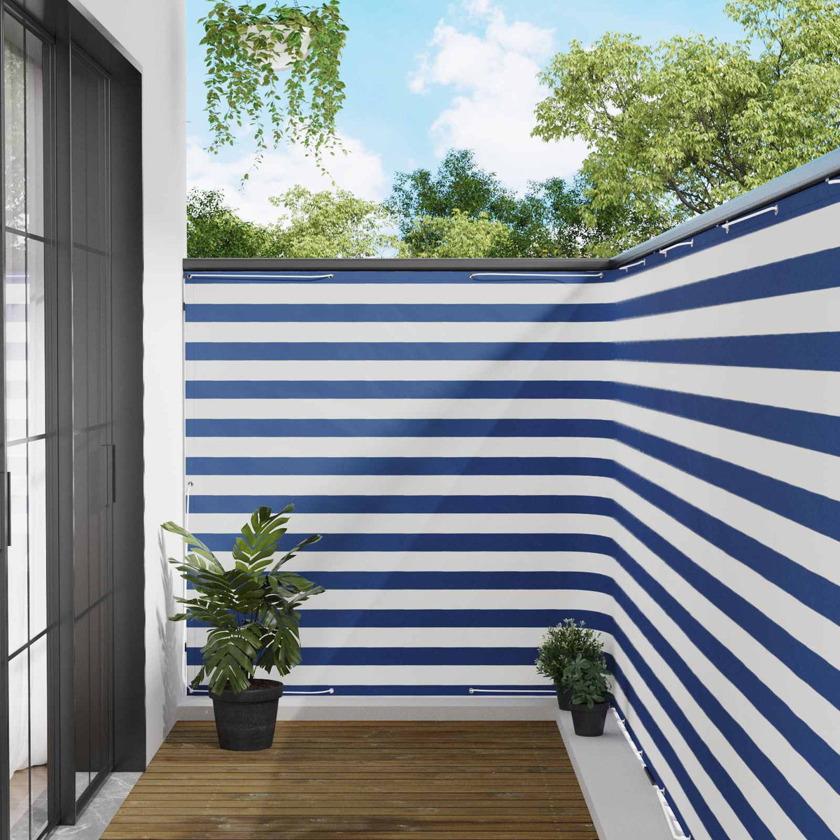 vidaXL Balcony Privacy Screen 150 x 800 cm Fabric with PU Coated 1