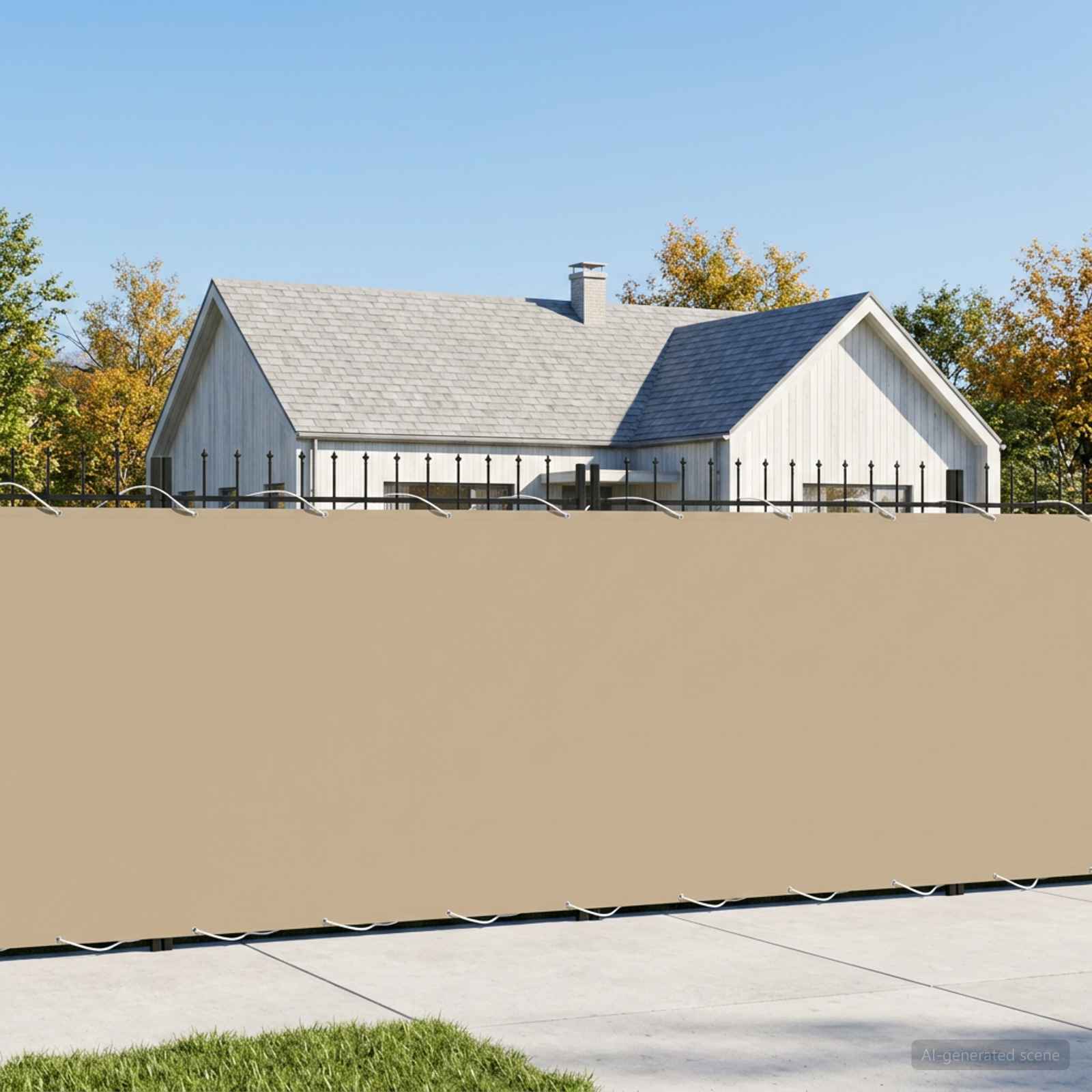 vidaXL Balcony Privacy Screen 180 x 800 cm Fabric with PU Coated Beige 1