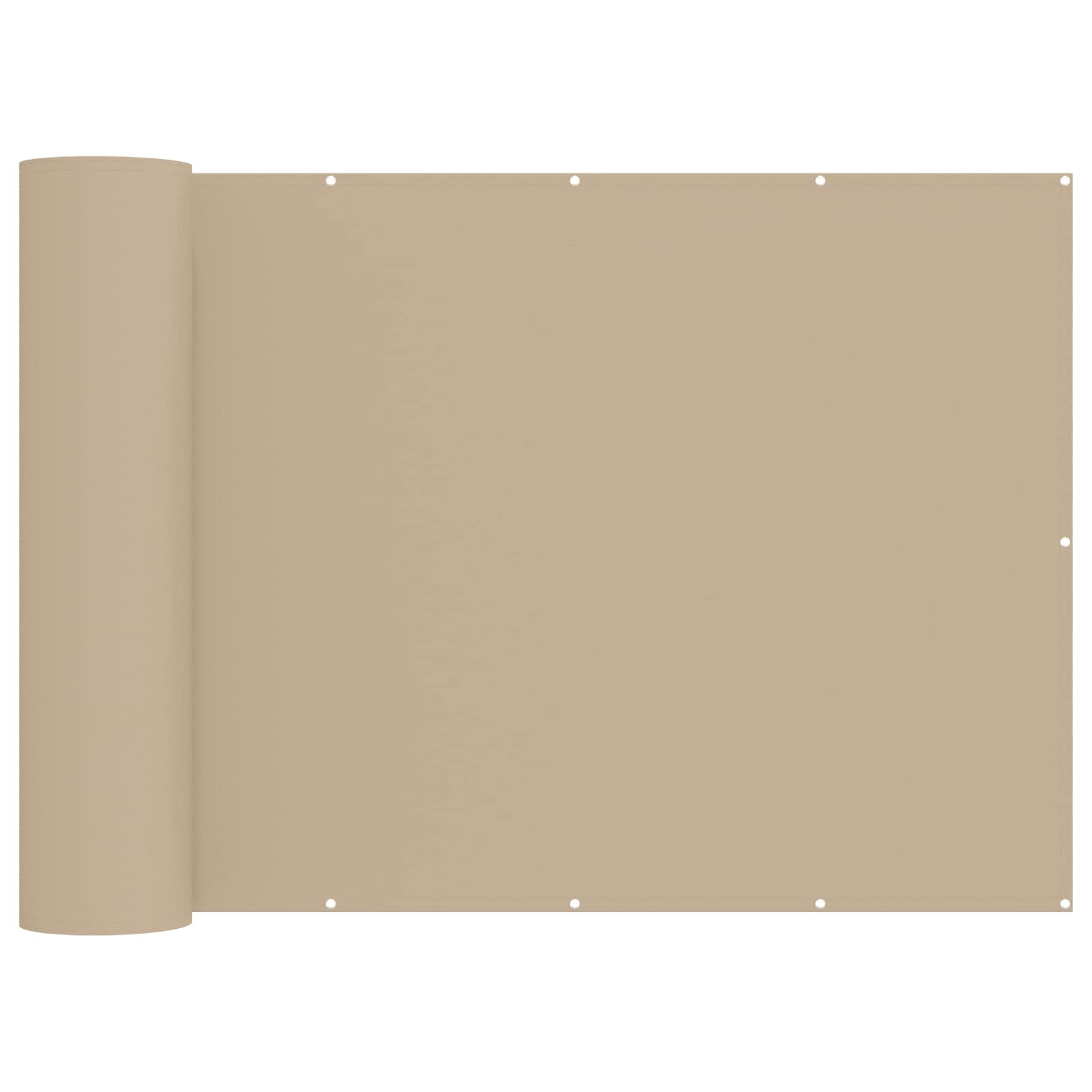 vidaXL Balcony Privacy Screen 180 x 800 cm Fabric with PU Coated Beige 2