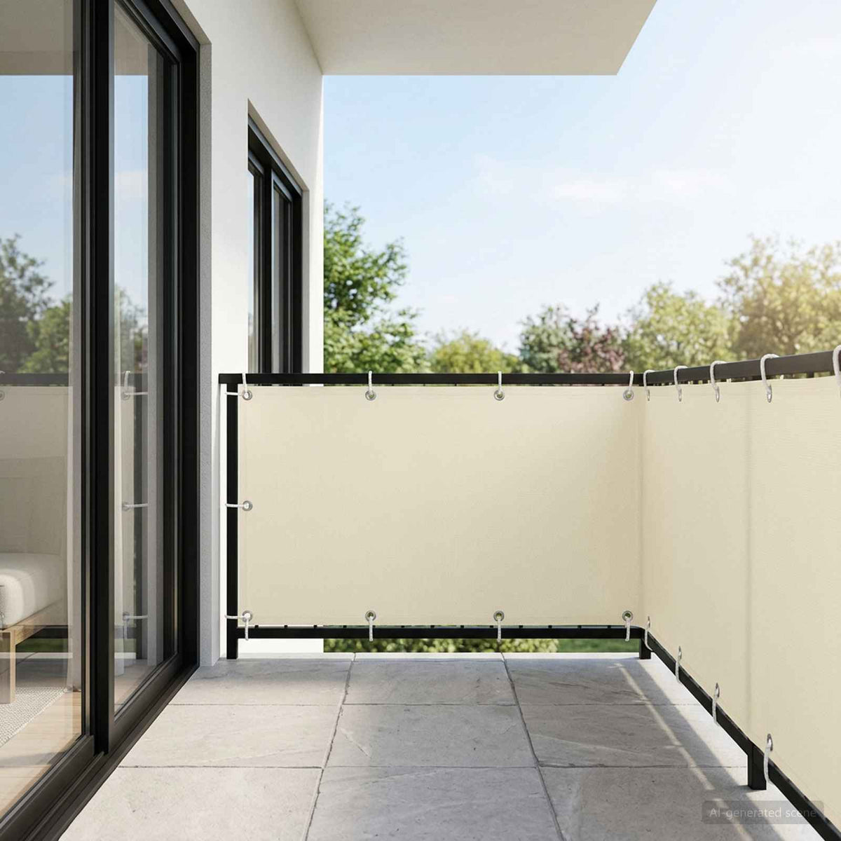 vidaXL Balcony Privacy Screen 150 x 1000 cm Fabric with PU Coated 3