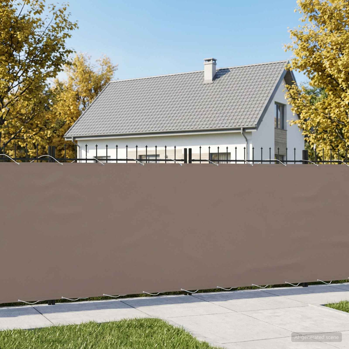 vidaXL Balcony Privacy Screen 150 x 1000 cm Polyester Taupe 4