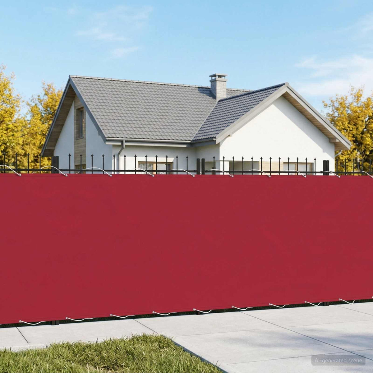 vidaXL Balcony Privacy Screen 150 x 1000 cm Fabric with PU Coated Red 3
