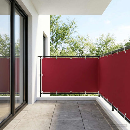 vidaXL Balcony Privacy Screen 150 x 1000 cm Fabric with PU Coated Red 1