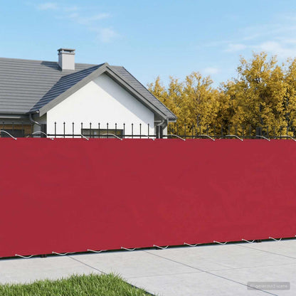 vidaXL Balcony Privacy Screen 200 x 1000 cm Fabric with PU Coated Red 1