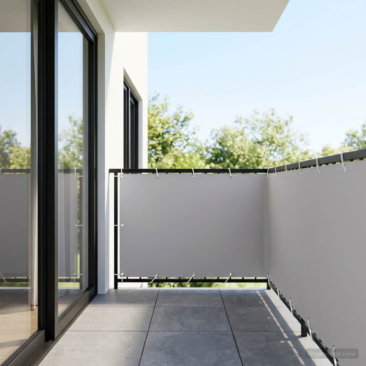 vidaXL Balcony Privacy Screen 1.2 x 15 m Fabric with PU Coated 3