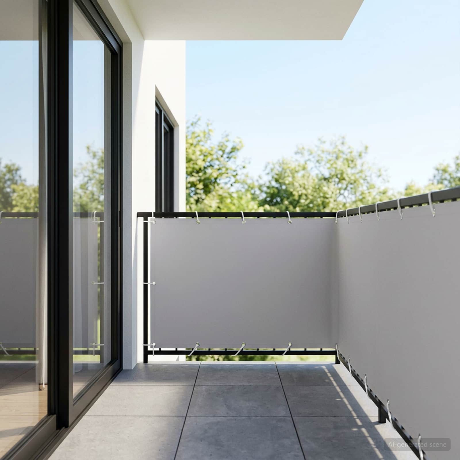 vidaXL Balcony Privacy Screen 1.2 x 15 m Fabric with PU Coated 3