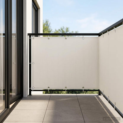 vidaXL Balcony Privacy Screen 1.2 x 15 m Fabric with PU Coated White 3
