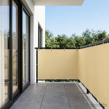 vidaXL Balcony Privacy Screen 1.2 x 15 m Fabric with PU Coated Beige 1