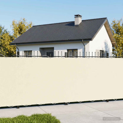 vidaXL Balcony Privacy Screen 1.2 x 15 m Fabric with PU Coated Cream 3