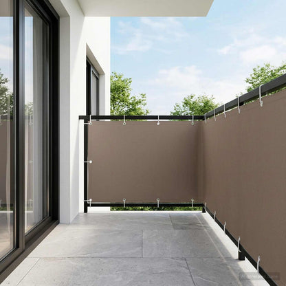 vidaXL Balcony Privacy Screen 1.2 x 15 m Fabric with PU Coated Taupe 3