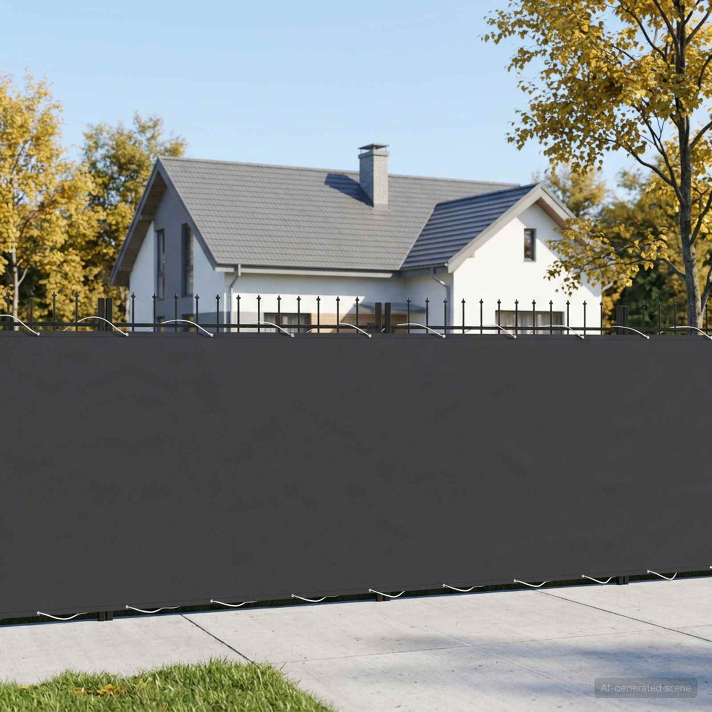 vidaXL Balcony Privacy Screen 1.2 x 15 m Fabric with PU Coated Black 1