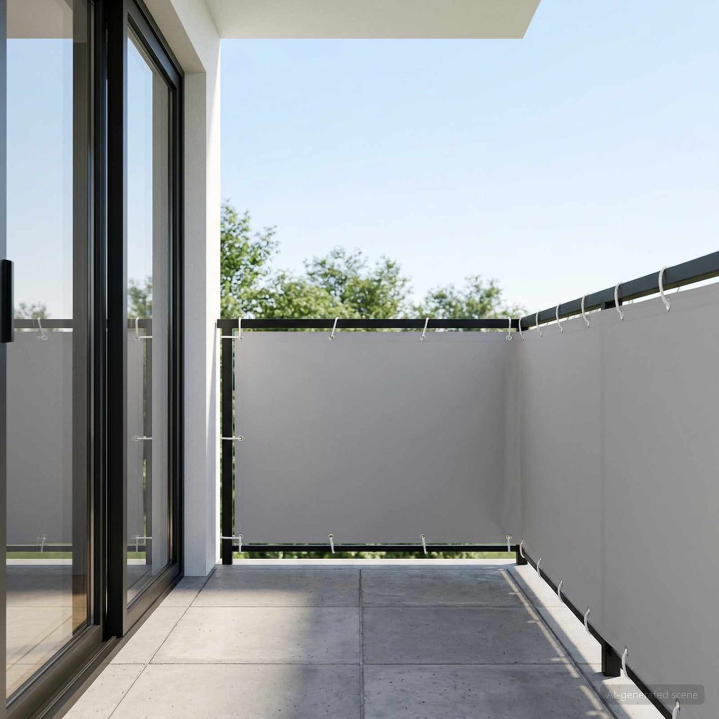 vidaXL Balcony Privacy Screen 1.5 x 15 m Fabric with PU Coated 1