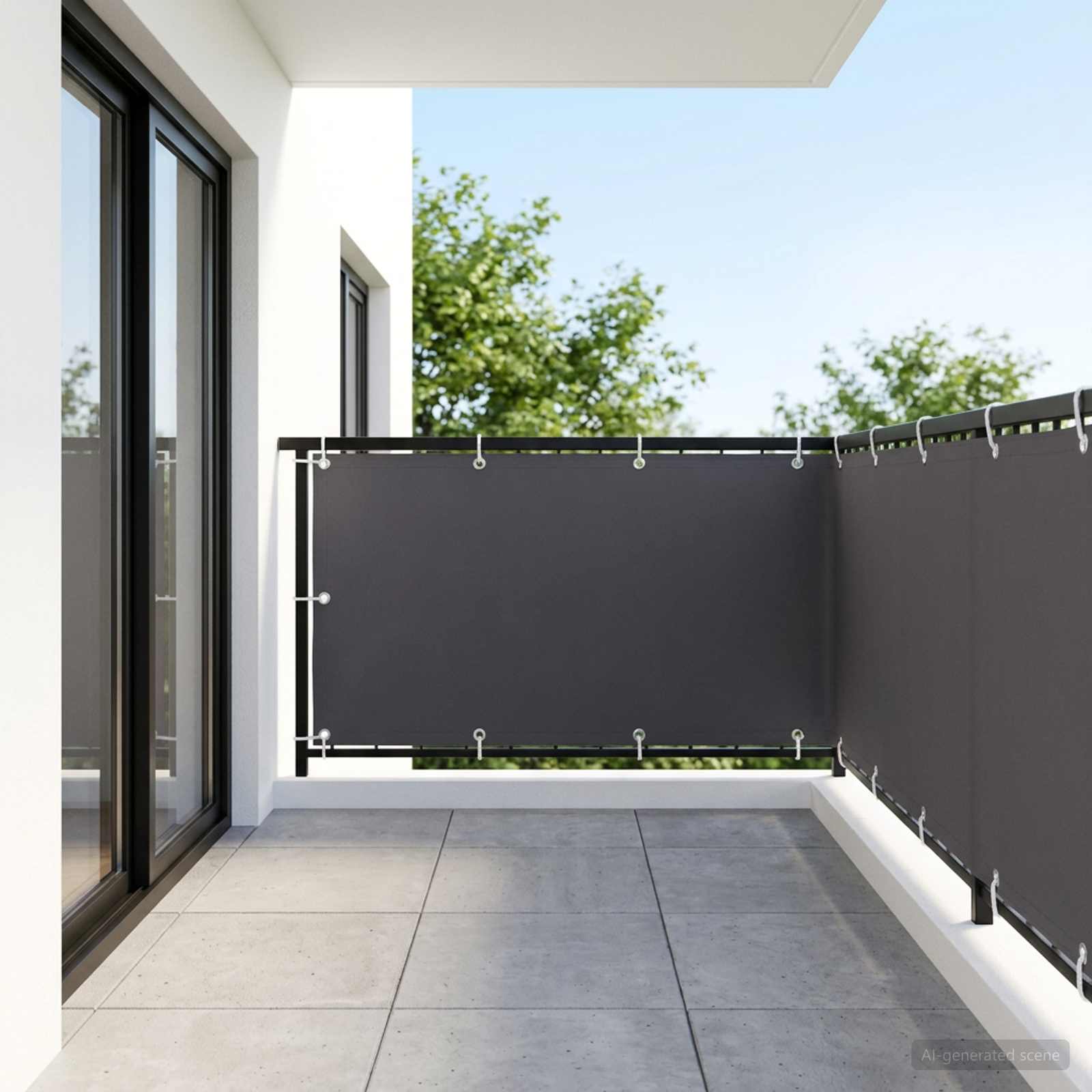vidaXL Balcony Privacy Screen 1.5 x 15 m Fabric with PU Coated 3