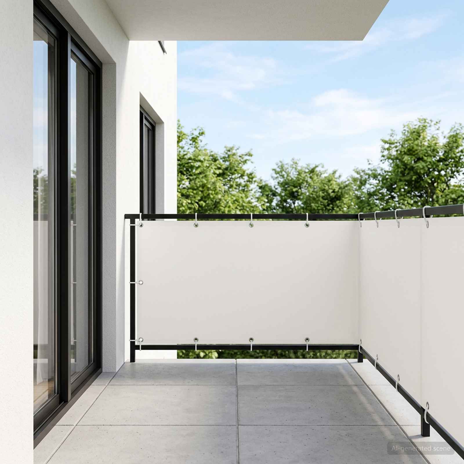 vidaXL Balcony Privacy Screen 1.5 x 15 m Fabric with PU Coated White 1