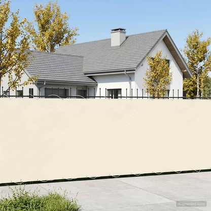 vidaXL Balcony Privacy Screen 1.5 x 15 m Fabric with PU Coated Cream 3