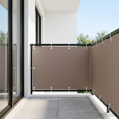 vidaXL Balcony Privacy Screen 1.5 x 15 m Fabric with PU Coated Taupe 3