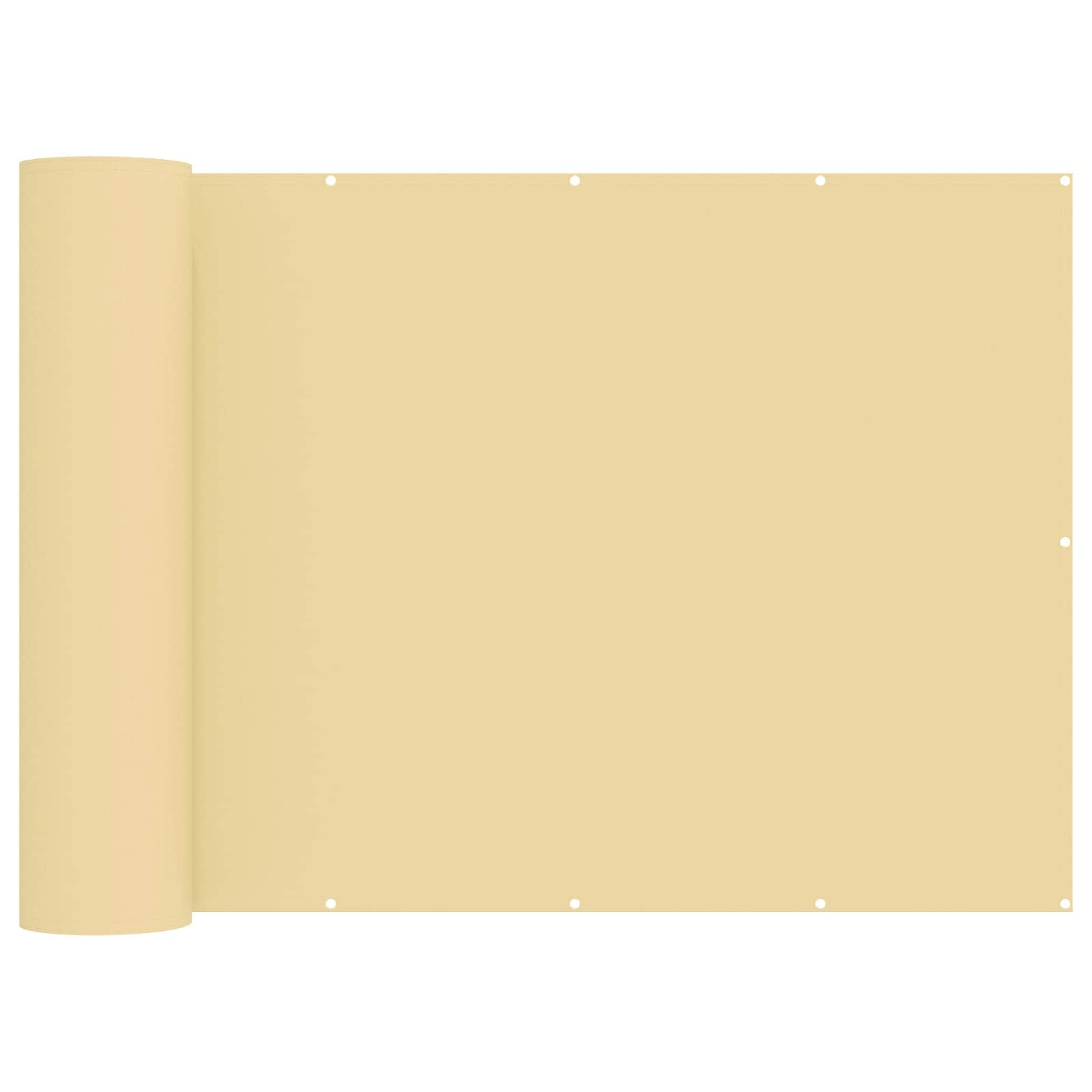 vidaXL Balcony Privacy Screen 1.8 x 15 m Fabric with PU Coated Beige 2