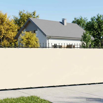 vidaXL Balcony Privacy Screen 1.8 x 15 m Fabric with PU Coated Cream 1