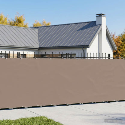 vidaXL Balcony Privacy Screen 1.8 x 15 m Fabric with PU Coated Taupe 1