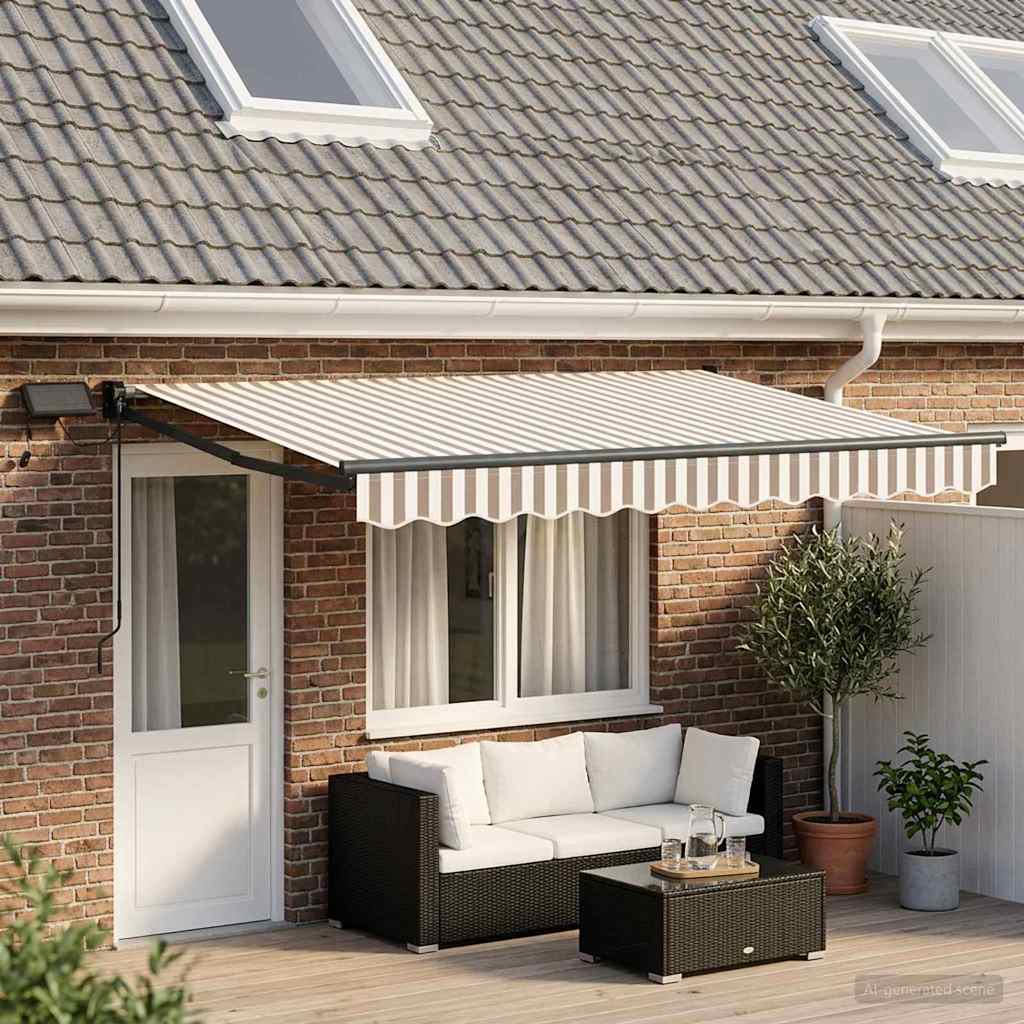 Manual Awning Solar LED Anthracite Light grey white