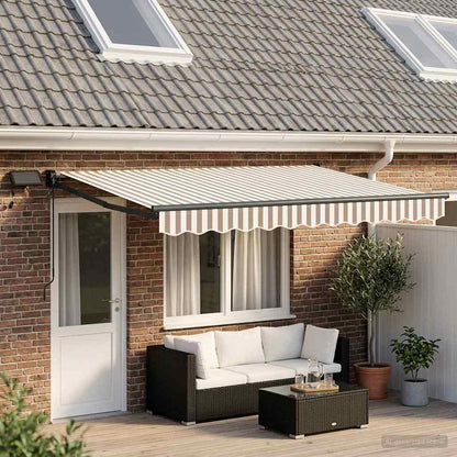Manual Awning Solar LED Anthracite Light grey white