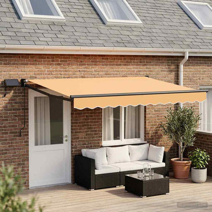Manual Awning with Solar LED 4.5 x 3 m Anthracite Sand