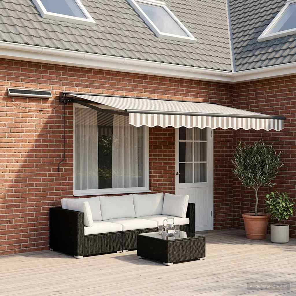 Solar Electric Awning Anthracite Light grey white