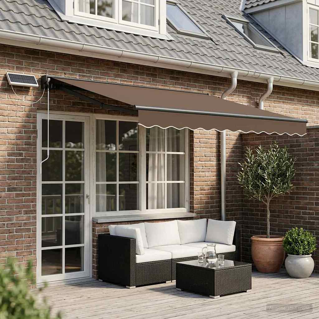 Solar Electric Awning Anthracite Taupe