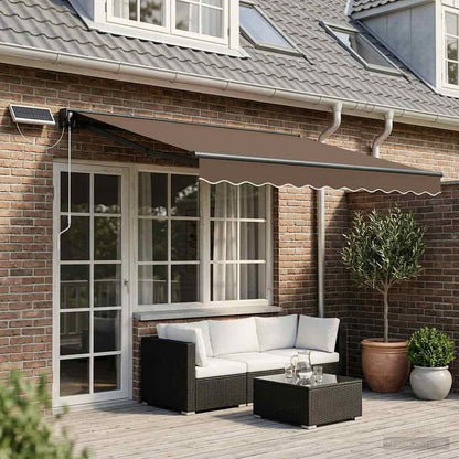 Solar Electric Awning Anthracite Taupe