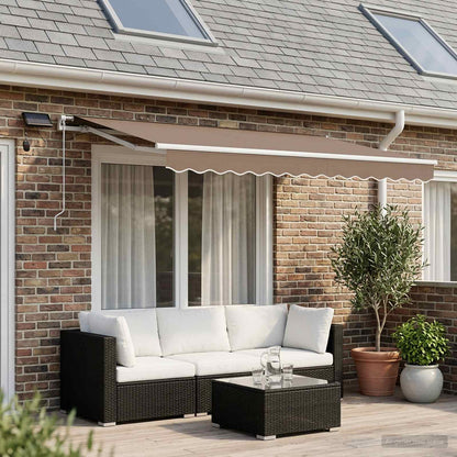 Manual Awning White Frame Taupe