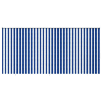 vidaXL Outdoor Roller Blind 90% UV Block Blue and White Stripe HDPE 2