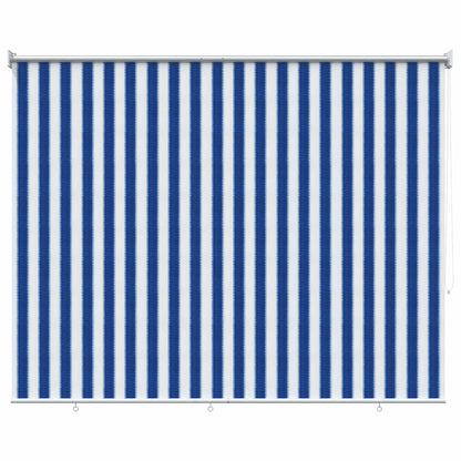 vidaXL Outdoor Roller Blind 90% UV Block Blue and White Stripe HDPE 2