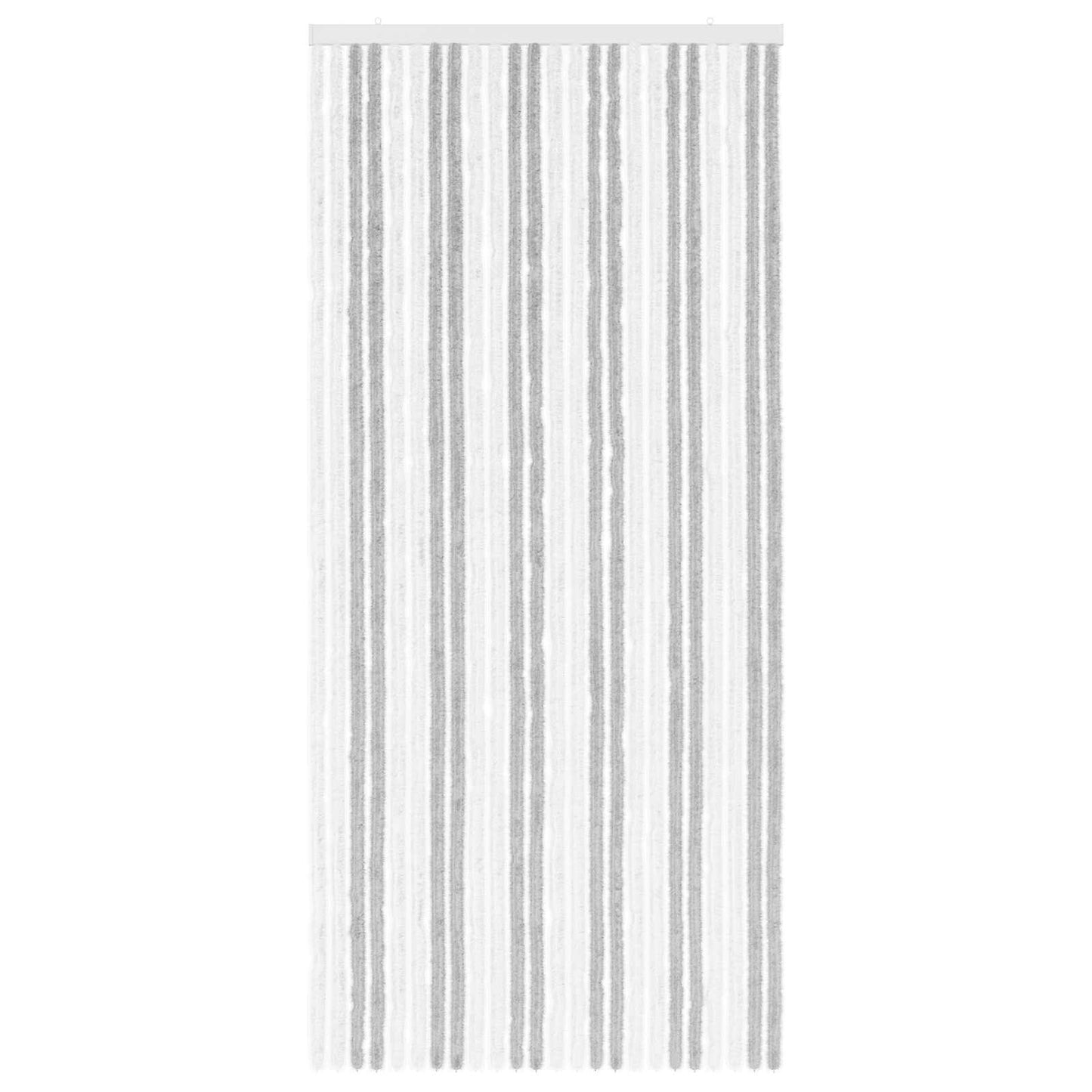 vidaXL Insect Curtain Chenille Light Grey and White 100 x 220 cm 3