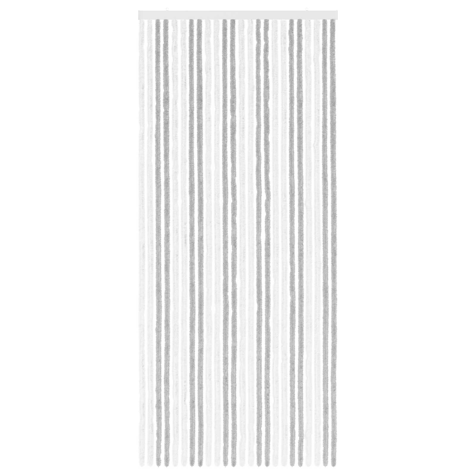vidaXL Insect Curtain Chenille Light Grey and White 100 x 230 cm 3