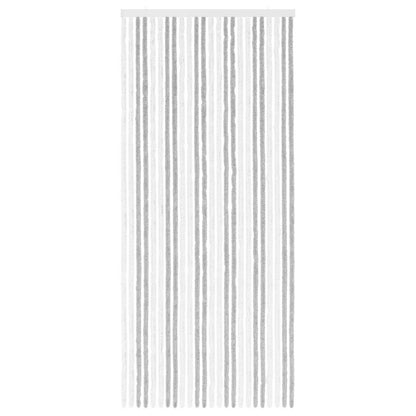 vidaXL Insect Curtain Chenille Light Grey and White 100 x 230 cm 3