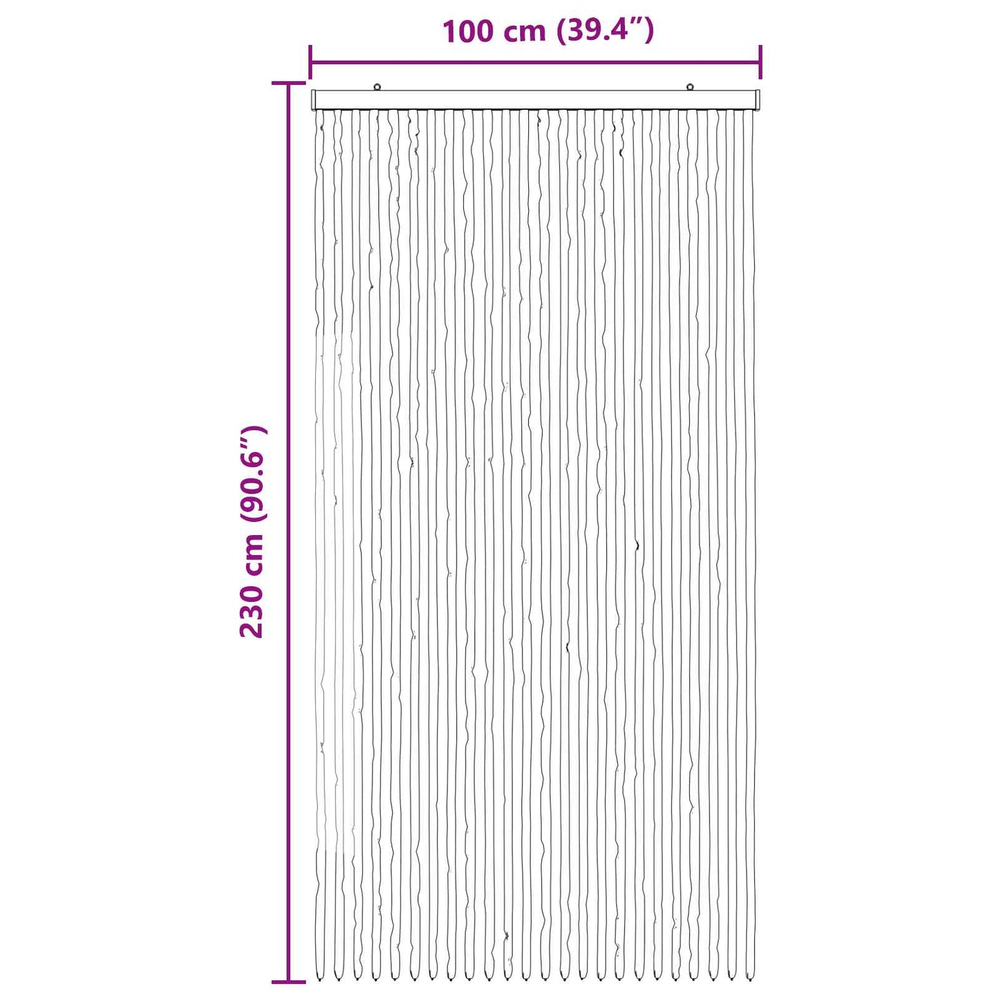 vidaXL Insect Curtain Chenille Light Grey and White 100 x 230 cm 6
