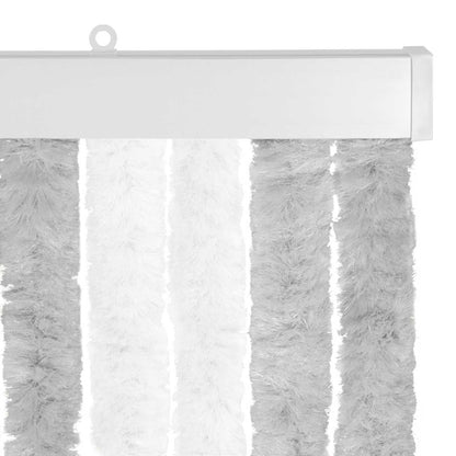 vidaXL Insect Curtain Chenille Light Grey and White 118 x 220 cm 4