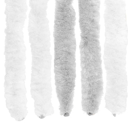vidaXL Insect Curtain Chenille Light Grey and White 118 x 220 cm 5