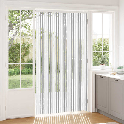vidaXL Insect Curtain Chenille Light Grey and White 118 x 220 cm 1